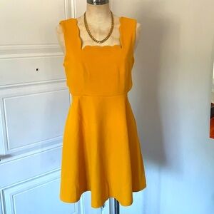 Chic Mustard Yellow A-Line Dress – Sleeveless, Size M
